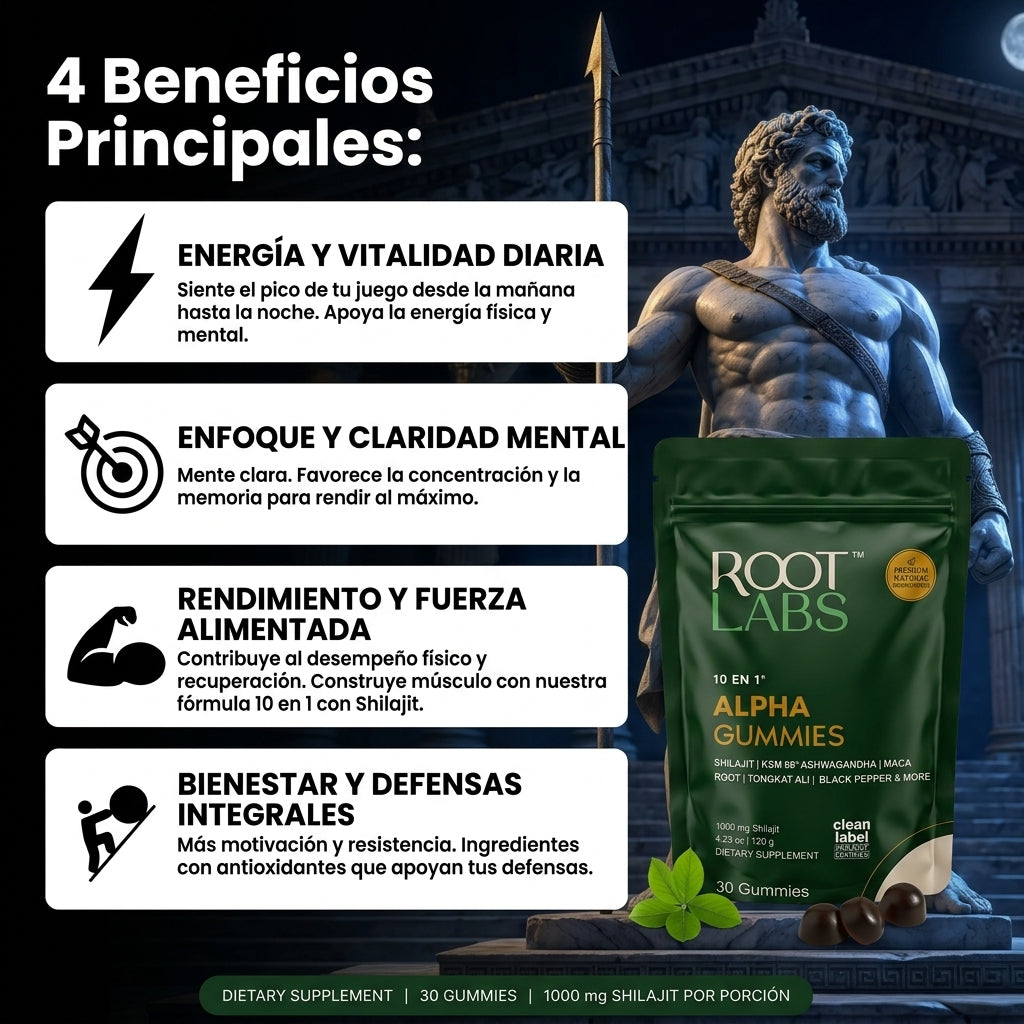 Alpha Gummies 10 en 1 | Calma, Enfoque y Energía Natural en Una Sola Gomita