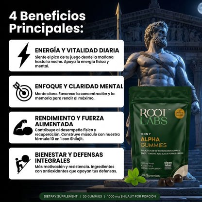 Alpha Gummies 10 en 1 | Calma, Enfoque y Energía Natural en Una Sola Gomita